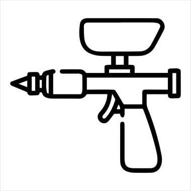 siluet vektör illüstrasyonunu boyamak için hava fırçası aracı