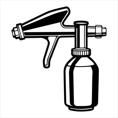 siluet vektör illüstrasyonunu boyamak için hava fırçası aracı