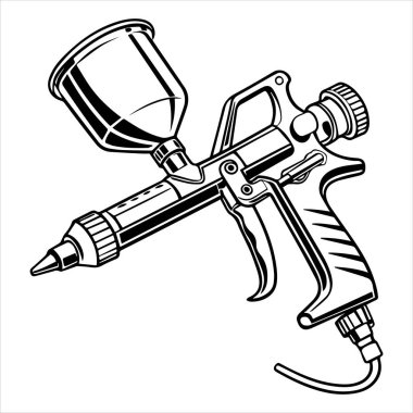 siluet vektör illüstrasyonunu boyamak için hava fırçası aracı