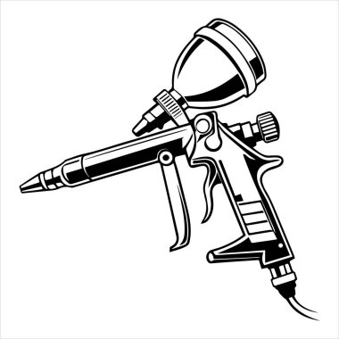 siluet vektör illüstrasyonunu boyamak için hava fırçası aracı