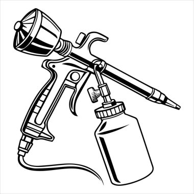 siluet vektör illüstrasyonunu boyamak için hava fırçası aracı