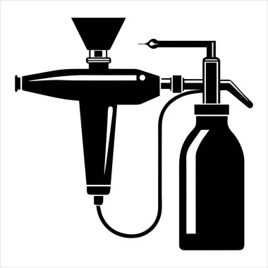 siluet vektör illüstrasyonunu boyamak için hava fırçası aracı