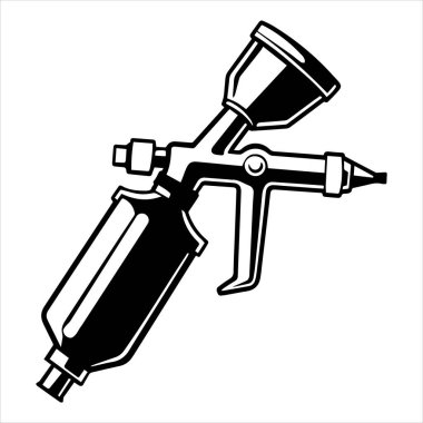 siluet vektör illüstrasyonunu boyamak için hava fırçası aracı