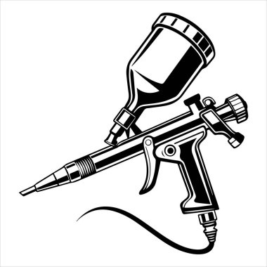 siluet vektör illüstrasyonunu boyamak için hava fırçası aracı