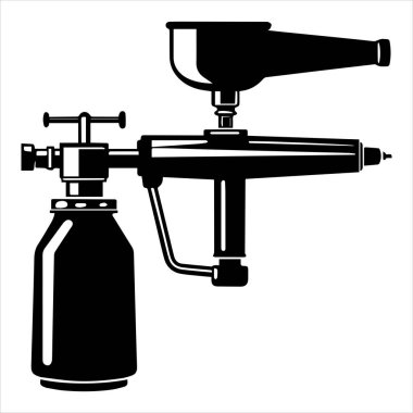 siluet vektör illüstrasyonunu boyamak için hava fırçası aracı