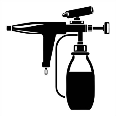 siluet vektör illüstrasyonunu boyamak için hava fırçası aracı