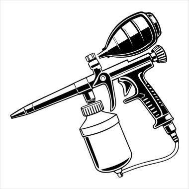 siluet vektör illüstrasyonunu boyamak için hava fırçası aracı
