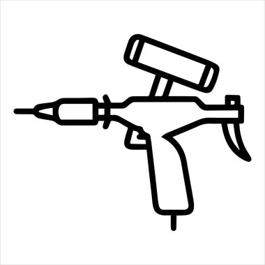 siluet vektör illüstrasyonunu boyamak için hava fırçası aracı