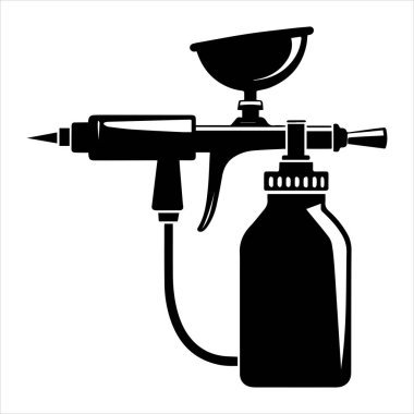 siluet vektör illüstrasyonunu boyamak için hava fırçası aracı