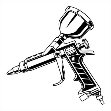 siluet vektör illüstrasyonunu boyamak için hava fırçası aracı
