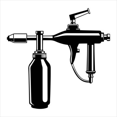 siluet vektör illüstrasyonunu boyamak için hava fırçası aracı