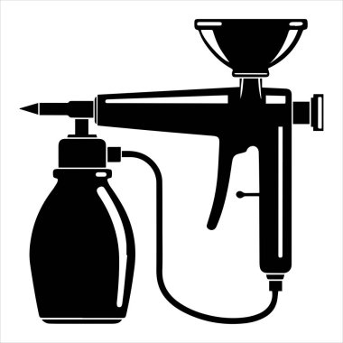 siluet vektör illüstrasyonunu boyamak için hava fırçası aracı