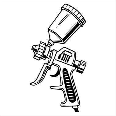 siluet vektör illüstrasyonunu boyamak için hava fırçası aracı