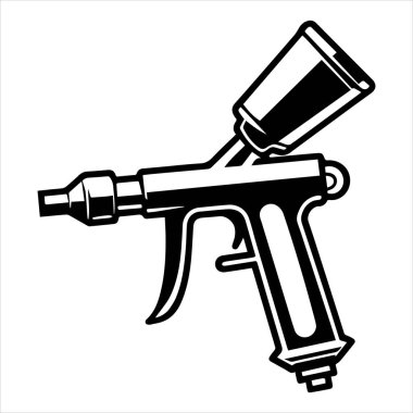 siluet vektör illüstrasyonunu boyamak için hava fırçası aracı