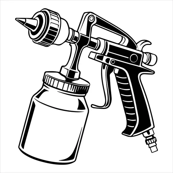 siluet vektör illüstrasyonunu boyamak için hava fırçası aracı