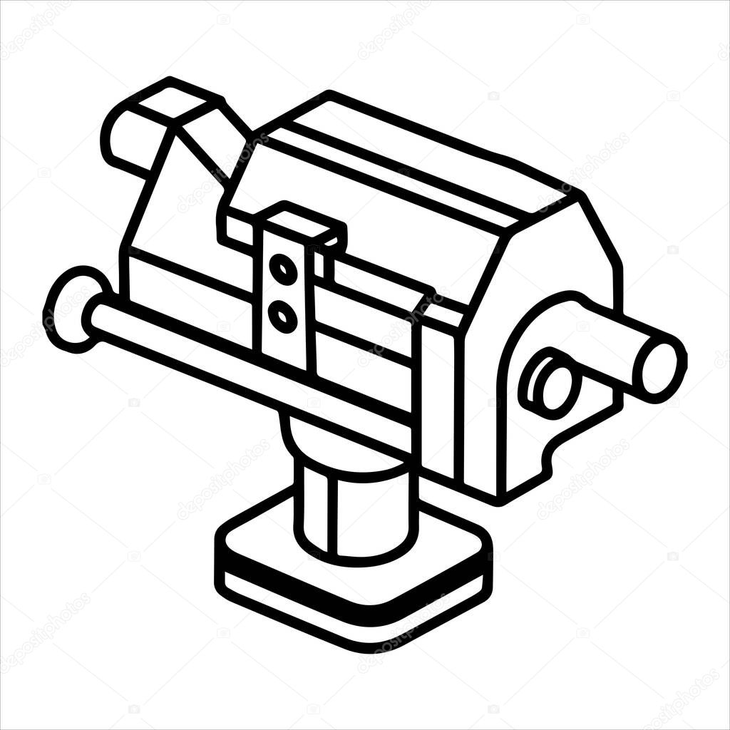 Bench vise silhouette vector illustration