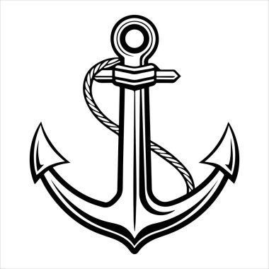 çapa vektör çizimi beyaza izole edildi