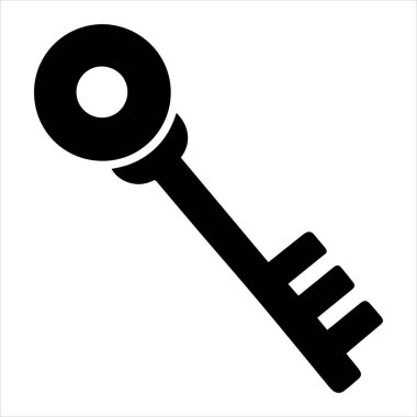 Antika anahtar vektör çizimi beyaza izole edildi