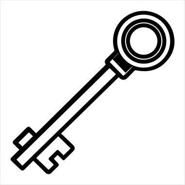 Antika anahtar vektör çizimi beyaza izole edildi