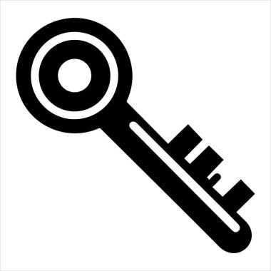 Antika anahtar vektör çizimi beyaza izole edildi