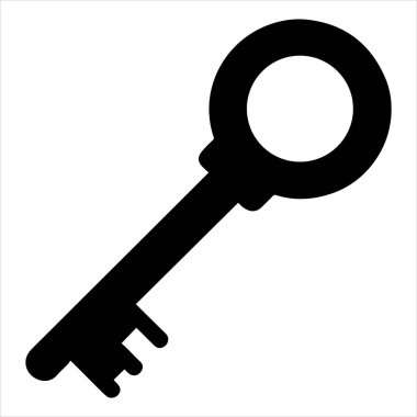 Antika anahtar vektör çizimi beyaza izole edildi