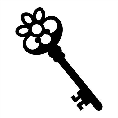 Antika anahtar vektör çizimi beyaza izole edildi