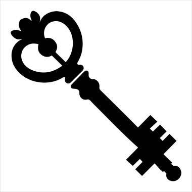 Antika anahtar vektör çizimi beyaza izole edildi