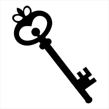 Antika anahtar vektör çizimi beyaza izole edildi