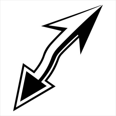 Yukarı doğru bükülen ok vektör sanatı beyazı üzerine izole edilmiş