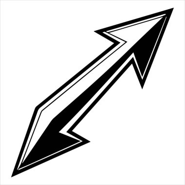 Yukarı doğru bükülen ok vektör sanatı beyazı üzerine izole edilmiş