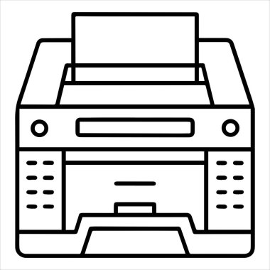 Yazıcı makine simgesi vektör çizgisi, arkaplan yok