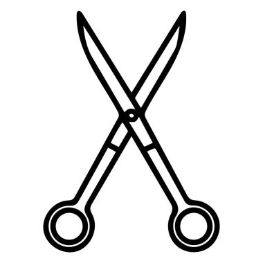 cerrahi makas vektör simgesi belirlendi, arkaplan yok