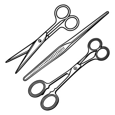 cerrahi makas vektör simgesi belirlendi, arkaplan yok