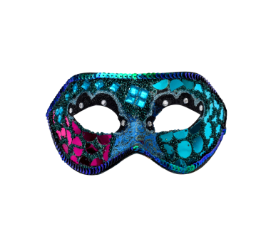 Renkli Mardi Gras maskesi izole edildi