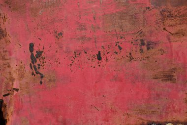 Eski paslanmış, paslanmış, paslanmış, kırmızı metal yüzey arka planı.