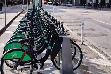 Toronto, Ontario, Kanada - 17 Ekim 2021: Bisiklet Paylaşım Toronto 