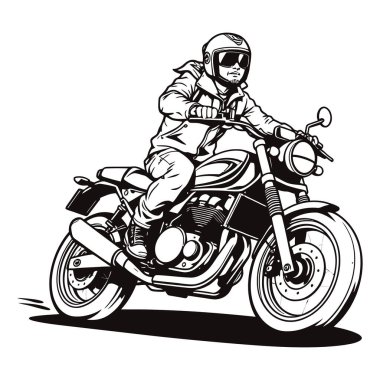 Motosiklet Vektörü İllüstrasyonu sanat grafiği 