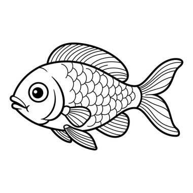 balık çizim vektörü grafiği