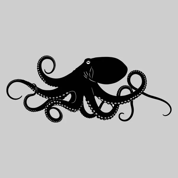 Büyük Gözlü ve Mutlu Gülümseyen Sevimli Mavi Ahtapot Çizgi Filmi 