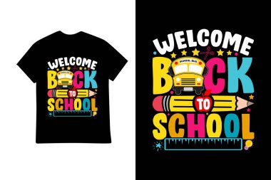 Okula dönüş t-shirt tasarım şablonu