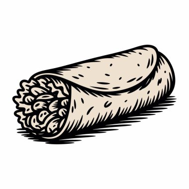 Burrito vectopr sanat grafiksel çizimi