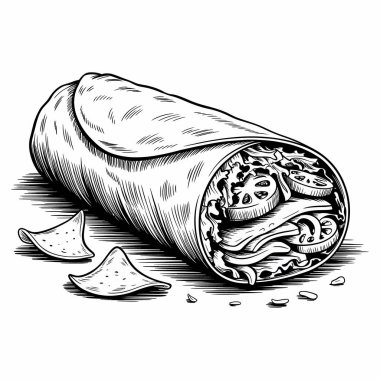 Burrito vectopr sanat grafiksel çizimi