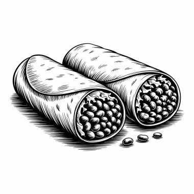 Burrito vectopr sanat grafiksel çizimi
