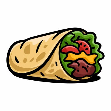 Burrito vectopr sanat grafiksel çizimi