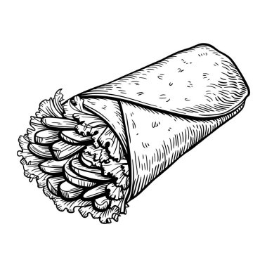 Burrito vectopr sanat grafiksel çizimi