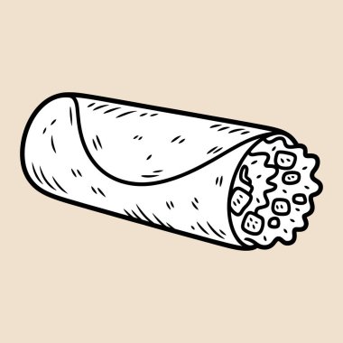 Burrito vectopr sanat grafiksel çizimi