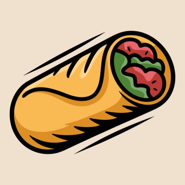 Burrito vectopr sanat grafiksel çizimi