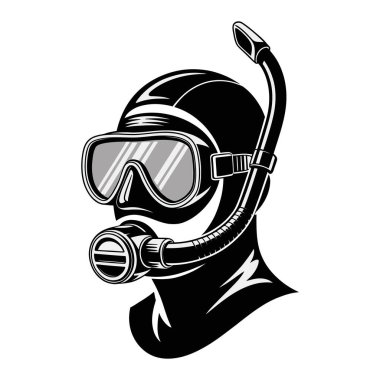 Tüplü dalış vektör grafik çizimi