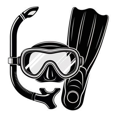 Tüplü dalış vektör grafik çizimi