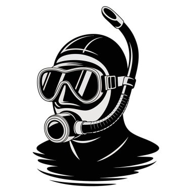 Tüplü dalış vektör grafik çizimi